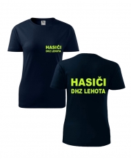 HASIČI dámske tričko - fluožltý nápis + dotlač