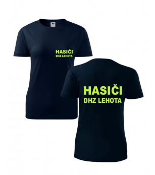 HASIČI dámske tričko - fluožltý nápis + dotlač