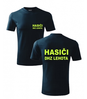 HASIČI pánske tričko - fluožlté nápisy HASIČI + dotlač