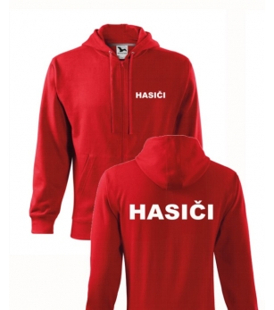 HASIČI - pánska mikina s kapucňou na zips RED.jpg